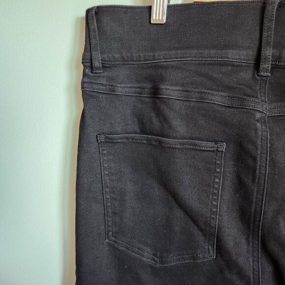 Spanx Jeans Black XL 1X Petite Women's Cropped Kick Flare Raw Hem Boho NEW - Picture 10 of 11